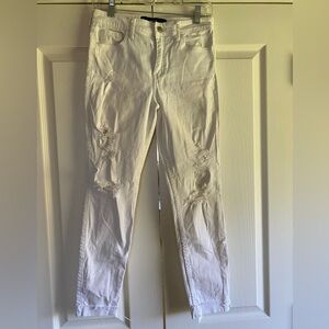 Hollister women’s crop white jeans